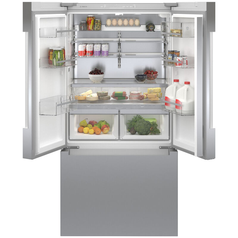 Bosch 800 Series 36 in. 20.8 cu. ft. Smart Counter Depth French Door Refrigerator with Internal Water Dispenser and Recessed handles Anti-Finger Print Stainless Steel, , hires