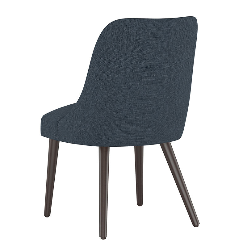 Skyline Furniture Modern Mid Century Dining Chair in Linen Fabric - Navy, , hires
