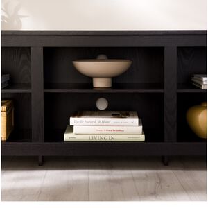 Walker Edison Essential 70 in. Rustic Wood TV Stand - Black, , hires