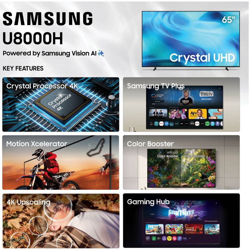 Samsung - 65" Class U8000H LED 4K UHD Smart Tizen TV, , hires