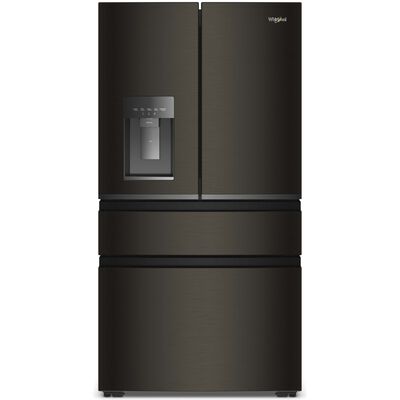 Whirlpool 36 in. 21.9 cu. ft. Smart Counter Depth 4-Door French Door Refrigerator with Ice & Water Dispenser - Black Stainless | WRMC7036RV