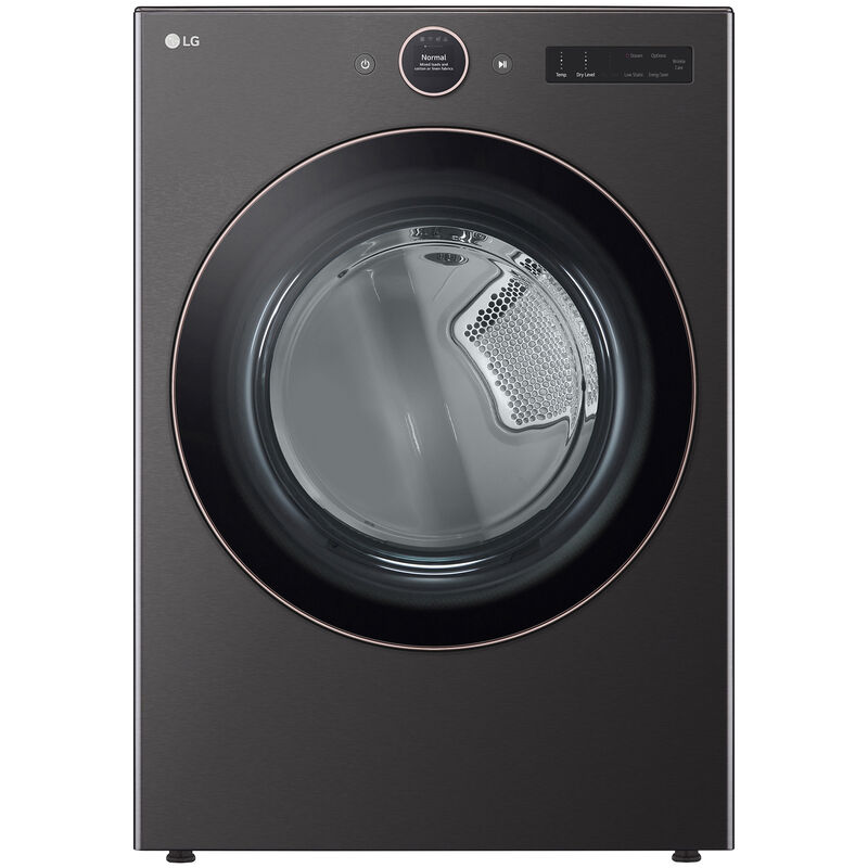 LG 27 in. 7.4 cu. ft. Smart Stackable Electric Dryer with AI Sensor Dry, TurboSteam, Sanitize & Steam Cycle - Black, Black, hires
