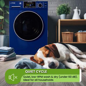 Equator 24 in. 1.9 cu. ft. Electric Front Load All-in-One Laundry Center with Sanitize Cycle & Sensor Dry - Blue, Blue, hires