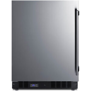Summit 24 in. 4.6 cu. ft. Built-in Frost Free Compact Upright Freezer with Adjustable Shelves - Stainless Steel, , hires