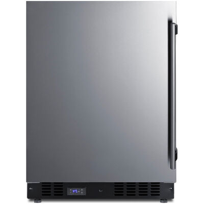 Summit 24 in. 4.6 cu. ft. Built-in Frost Free Compact Upright Freezer with Adjustable Shelves - Stainless Steel | SCFF53BSSLHD