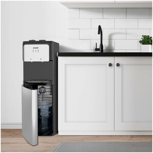 Avanti 12 in. Freestanding Hot & Cold Water Dispenser with Child Safety Guard - Stainless Steel with Black Cabinet, , hires