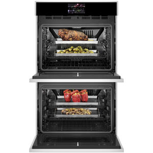 Monogram 30" 10.0 Cu. Ft. Electric Smart Double Wall Oven with True European Convection, Self Clean and Minimalist Handle - Stainless Steel, , hires