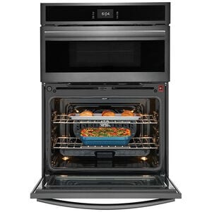 Frigidaire Gallery 30 in. 7 cu. ft. Steam Electric Microwave/Wall Oven Combo with True European Convection - Black Stainless, Black Stainless, hires
