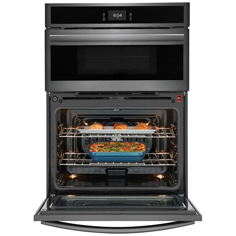 Frigidaire Gallery 30 in. 7 cu. ft. Steam Electric Microwave/Wall Oven Combo with True European Convection - Black Stainless, Black Stainless, hires