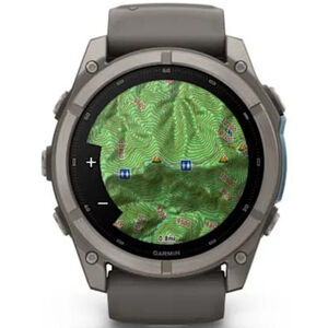 Garmin fenix 9 51 mm, AMOLED Smart Watch - Titanium with Pebble Gray Silicone Band, , hires