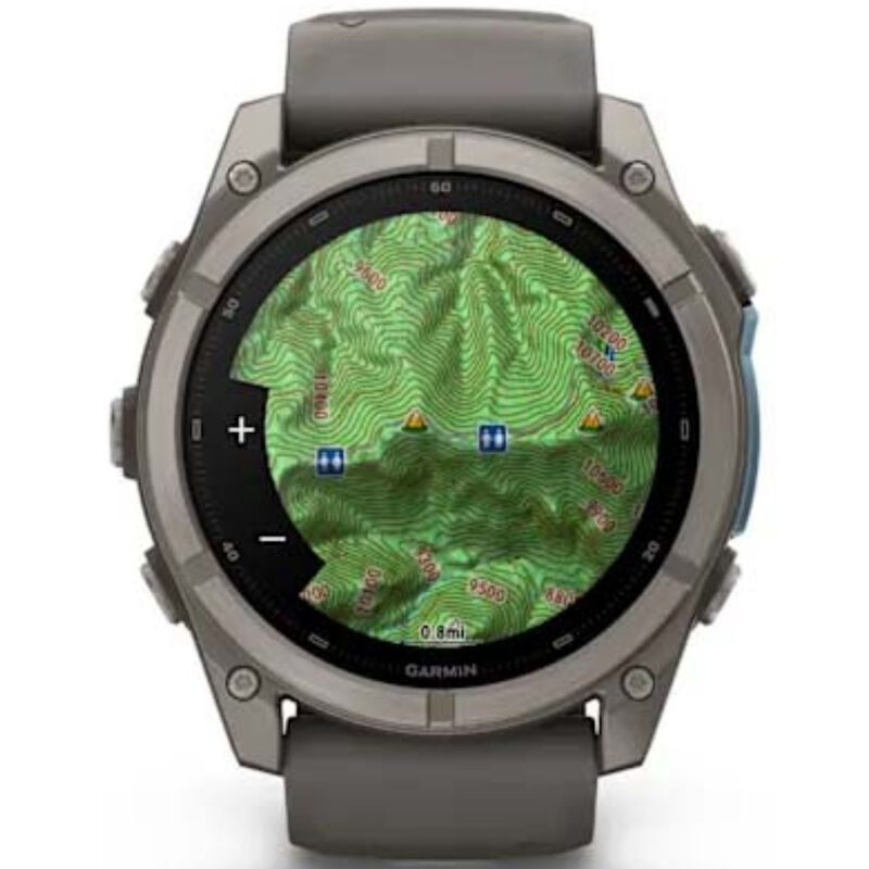 Garmin fenix 9 51 mm, AMOLED Smart Watch - Titanium with Pebble Gray Silicone Band, , hires