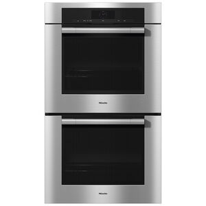Miele ContourLine Series 30 in. 9.2 cu. ft. Electric Smart Double Wall Oven with Dual Convection & Self Clean - Clean Touch Steel, , hires