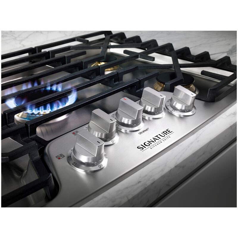 SKS 30 in. 5-Burner Smart Natural Gas Cooktop with Griddle, Simmer Burner & Power Burner - Stainless Steel, , hires