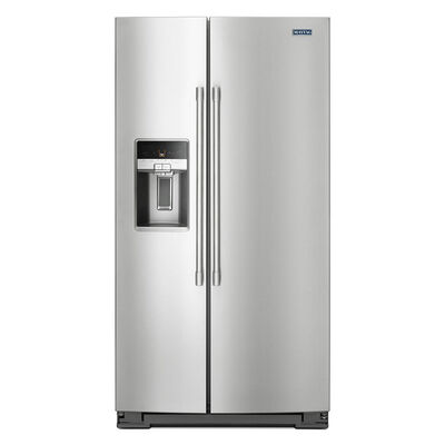 Maytag 36 in. 20.6 cu. ft. Counter Depth Side by Side Refrigerator with Ice & Water Dispenser - Fingerprint Resistant Stainless Steel | MSC21C6MFZ