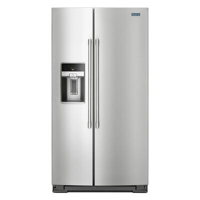 Maytag 36 in. 20.6 cu. ft. Counter Depth Side-by-Side Refrigerator with External Ice & Water Dispenser- Stainless Steel | MSC21C6MFZ