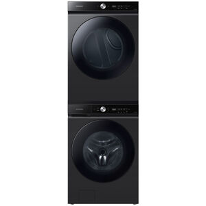 Samsung Bespoke 27 in. 7.6 cu ft. Smart Stackable Gas Dryer with Super Speed Dry, AI Smart Dial, Sensor Dry, Sanitize & Steam Cycle - Brushed Black, Brushed Black, hires