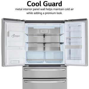 LG InstaView 36 in. 29.5 cu. ft. Smart 4-Door French Door Refrigerator with Ice & Water Dispenser - PrintProof Stainless Steel, PrintProof Stainless Steel, hires
