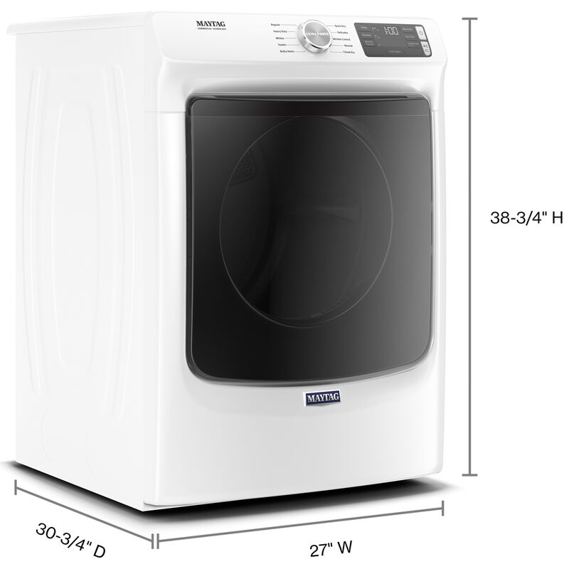 Maytag 27 in. 7.3 cu. ft. Electric Dryer with 10 Dryer Programs, 4 Dry Options, Wrinkle Care & Sensor Dry - White, , hires