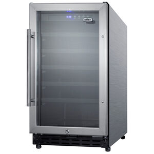 Summit 18 in. Undercounter Wine Cooler with Wood Racks, Single Temperature Zone & 34 Bottle Capacity - Stainless Steel, , hires