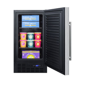Summit 18" 2.7 Cu. Ft. Built-In or Freestanding Upright Compact Freezer with Adjustable Shelves & Digital Control - Stainless Steel, , hires
