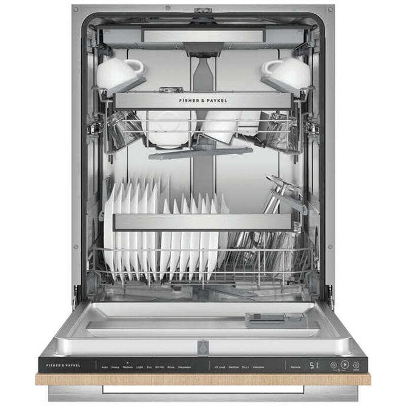 Fisher & Paykel Series 9 24 in. Top Control Flush-Mount Smart Dishwasher with 42 dBa Sound Level - Custom Panel Ready, , hires