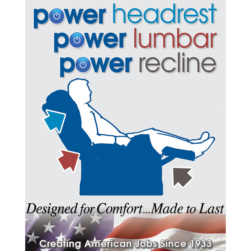 Thornton Power Lay Flat Recliner with Power Headrest and Lumbar - Steel, Steel, hires