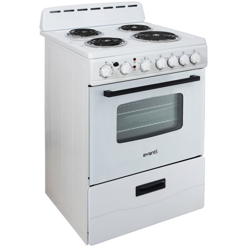Avanti 24 in. 2.6 cu. ft. Electric Range with Coil Burners - White, , hires