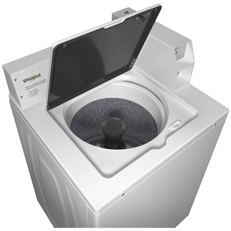 Whirlpool 27 in. 3.3 cu. ft. Smart Commercial Top Load Washer with Agitator, Factory-Installed Coin Drop & Coin Box - White, , hires