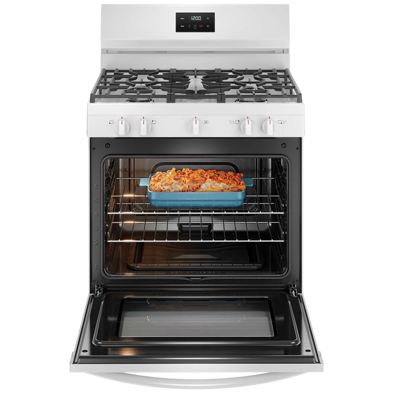 Frigidaire 30 in. 5.1 cu. ft. Gas Range with 5 Sealed Burners - White, White, hires