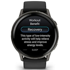 Garmin Venu 4 45 mm Smart Watch - Slate with Black Silicone Band, , hires