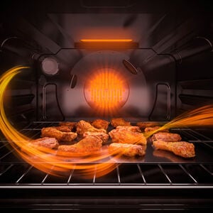 GE 30 in. 6.8 cu. ft. Air Fry True European Convection Double Oven Gas Range with 5 Sealed Burners & Griddle - Stainless Steel, Stainless Steel, hires