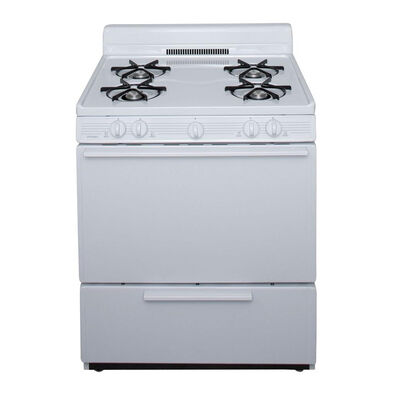 Premier 30 in. 3.9 cu. ft. Oven Freestanding Gas Range with 4 Open Burners - White | SFK1000