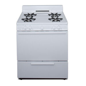 Premier 30 in. 3.9 cu. ft. Oven Freestanding Gas Range with 4 Open Burners - White, , hires