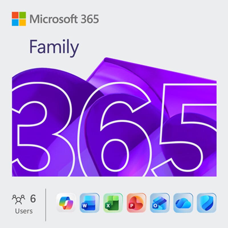 Microsoft 365 Family for PC & Mac with Premium Office Apps & Copilot (12 Month Subscription), , hires