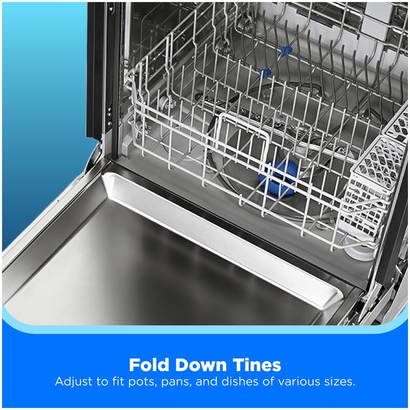 Midea 24 in. Front Control Flush-Mount Dishwasher with 52 dBA Sound level, Auto Open Door & Pocket Handle - Stainless Steel, , hires