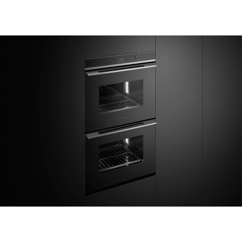 Fisher & Paykel Series 9 30 in. 8.2 cu. ft. Smart Top Control Electric Double Wall Oven with Standard Convection - Stainless Steel, , hires