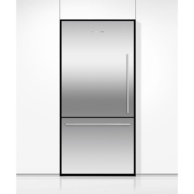 Fisher & Paykel Series 5 32 in. 17.1 cu. ft. Smart Counter Depth Bottom Freezer Refrigerator, Left Hinge with Ice Maker - Stainless Steel, , hires