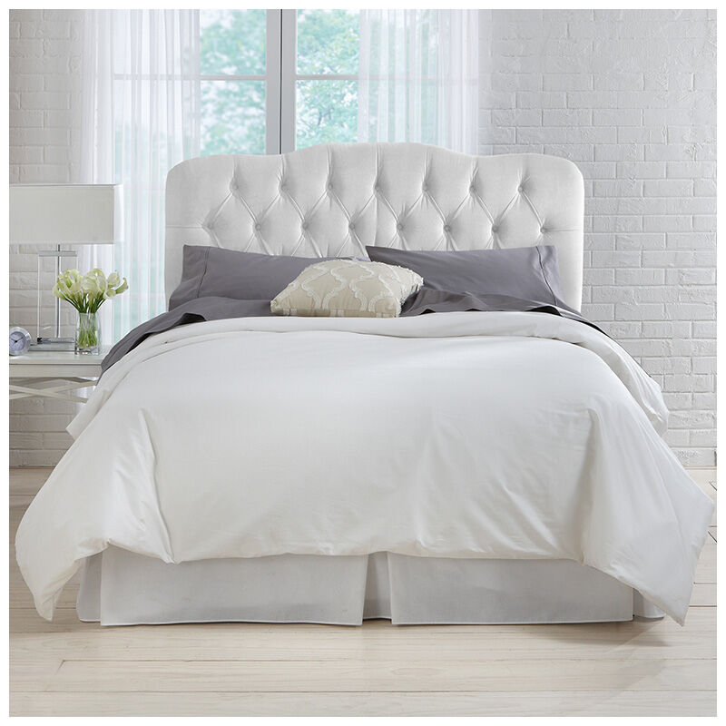 White fabric clearance headboard full
