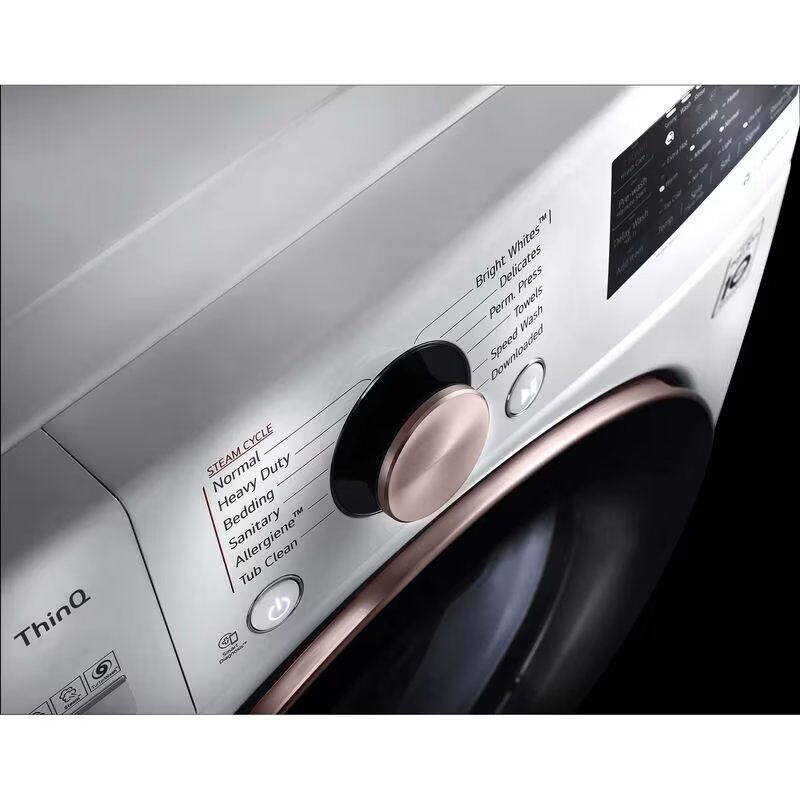 LG 27 in. 4.5 cu. ft. Smart Stackable Front Load Washer with TurboWash 360, Sanitize & Steam Wash Cycle - White, White, hires