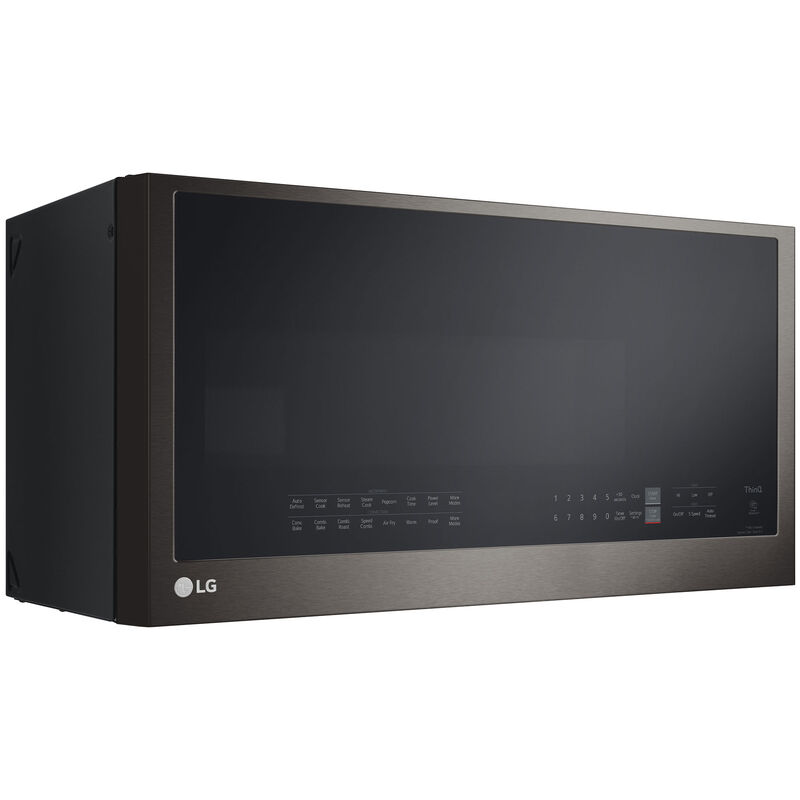 LG 30 in. 1.7 cu. ft. Over-the-Range Microwave with 10 Power Levels, 300 CFM & Sensor Cooking Controls - Print Proof Black Stainless Steel, PrintProof Black Stainless Steel, hires