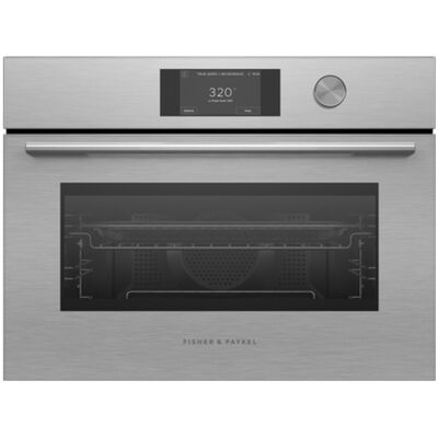 Fisher & Paykel Series 7 24 in. 1.7 cu. ft. Smart Speed Oven Electric Single Wall Oven with Standard Convection - Brushed Silver Glass | OM24NCTDX5