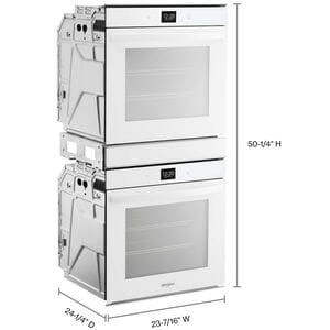 Whirlpool 24 in. 5.8 cu. ft. Smart Front Control Electric Double Wall Oven with True European Convection - White, White, hires