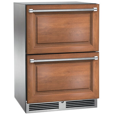 Perlick C-Series 24 in. 5.2 cu. ft. Outdoor Double Refrigerator Drawers - Custom Panel Ready | HC24RO-4-6
