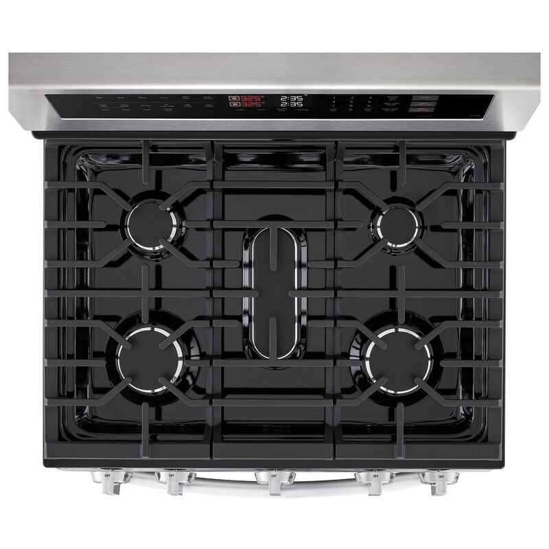 LG 30 in. 6.9 cu. ft. Smart Air Fry True European Convection Double Oven Gas Range with 5 Sealed Burners - Stainless Steel, , hires