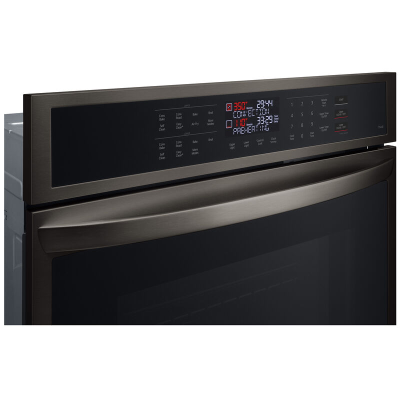 LG 30 in. 9.4 cu. ft. Smart Front Control Electric Double Wall Oven with Standard Convection - PrintProof Black Stainless Steel, , hires