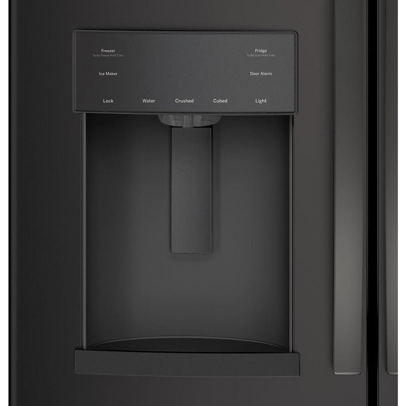 GE 36 in. 22.1 cu. ft. Counter Depth French Door Refrigerator with Ice & Water Dispenser - Fingerprint Resistant Black Slate, Black Slate, hires