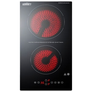 Summit 12 in. 2-Burner Electric Cooktop - Black, , hires