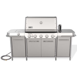 Weber Summit GC38 S Series 5-Burner Natural Gas Grill with Side Burner, Rotisserie & Smoker Box - Stainless Steel, , hires