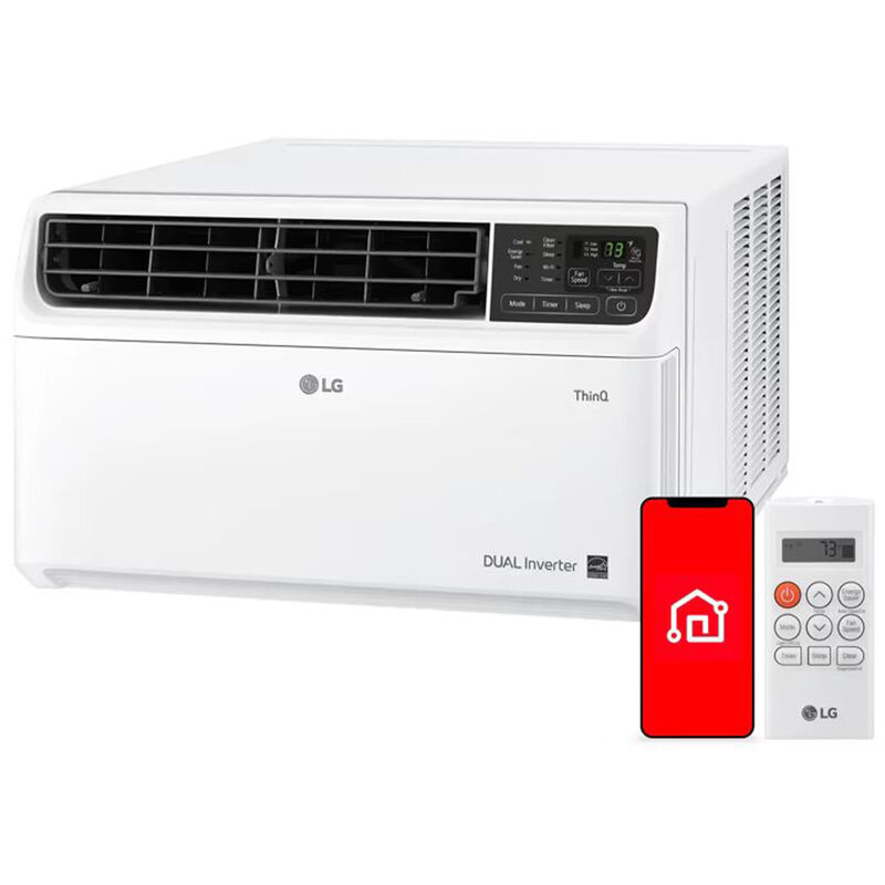 LG 8,500 BTU 115V Smart Energy Star Window/Wall Air Conditioner with Inverter, 3 Fan Speeds, Sleep Mode & Remote Control - White, , hires
