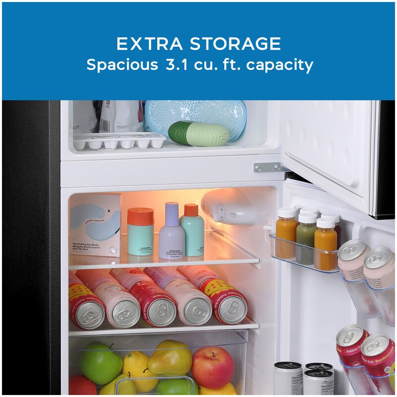 Avanti 18 in. 3 cu. ft. Mini Fridge with Top Freezer - Black, Black, hires